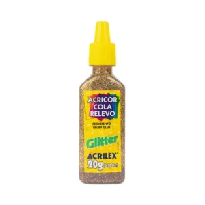 Acricor Cola Relevo Glitter Ouro 20g- Acrilex