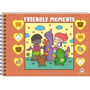 Livro de Colorir Capa Dura Friendly Moments 150g Marrom 48fls- Ciranda Cultural