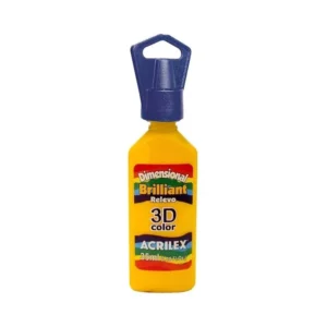 Tinta Dimensional 3D Brilliant Relevo Amarelo 35ml- Acrilex