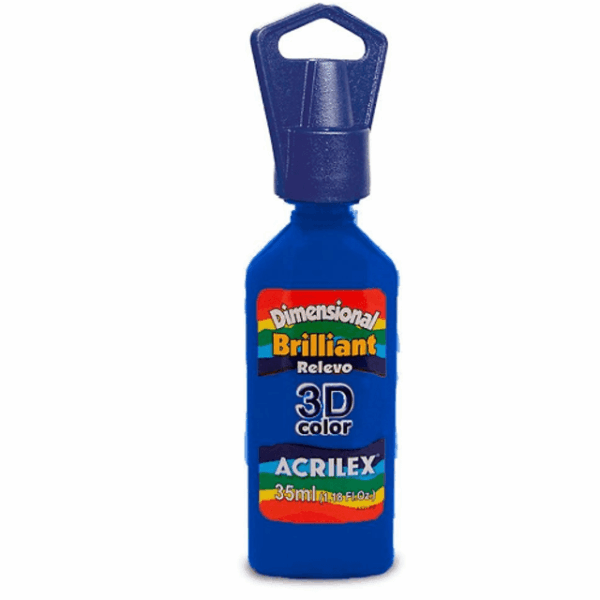Tinta Dimensional 3D Brilliant Relevo Azul Turquesa 35ml- Acrilex