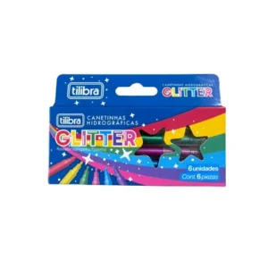 Canetinha Hidrográfica com Glitter 6 Cores- Tilibra