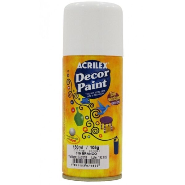 Spray de Tinta Decor Paint 150ml Branco- Acrilex