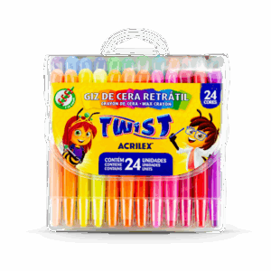 Giz de Cera Retrátil Twist 24 Cores- Acrilex