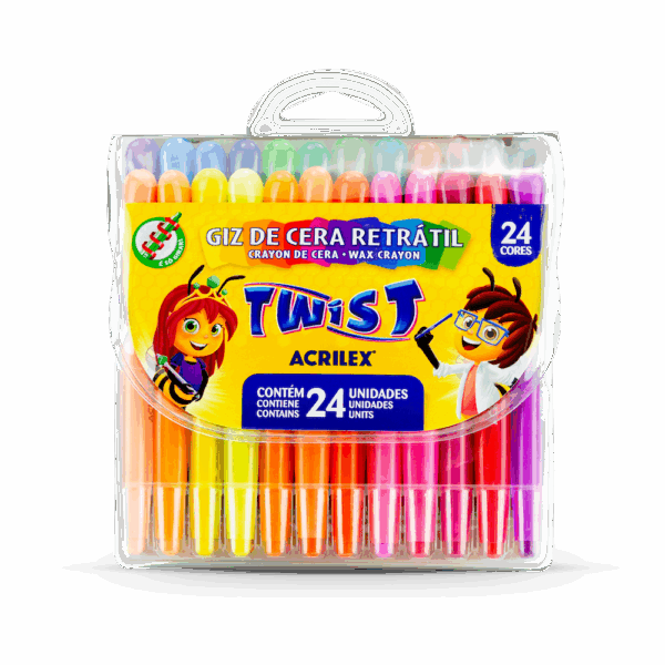 Giz de Cera Retrátil Twist 24 Cores- Acrilex