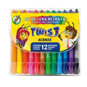Giz de Cera Retrátil Twist 12 Cores- Acrilex