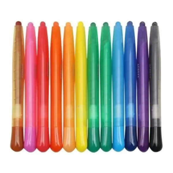 Giz de Cera Retrátil Twist 12 Cores- Acrilex - Imagem 2