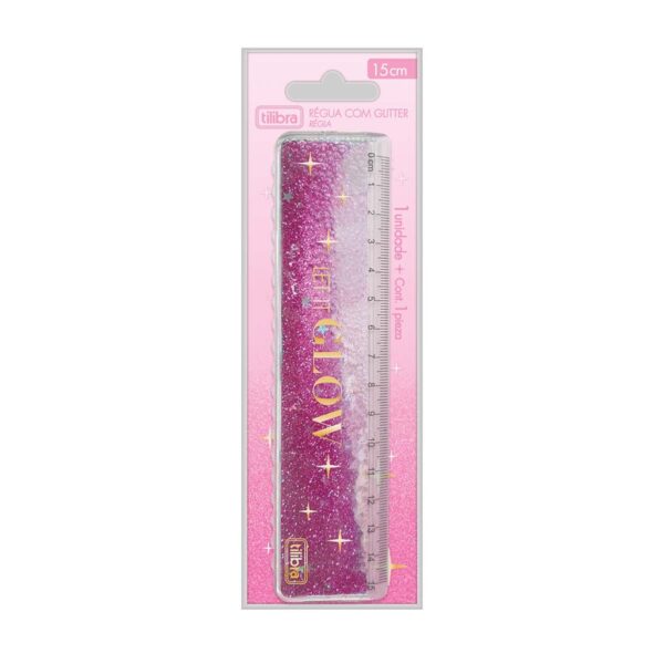 Régua 15cm com Glitter Glow- Tilibra