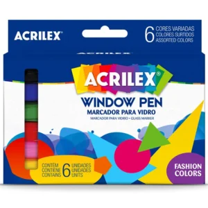 Marcador pra Vidro Window Pen 6 Cores- Acrilex