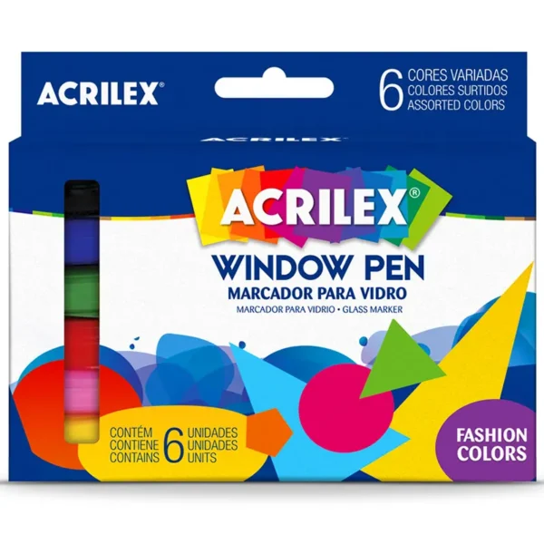 Marcador pra Vidro Window Pen 6 Cores- Acrilex