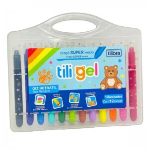 Giz de Cera Retrátil 12 Cores Tiligel- Tilibra