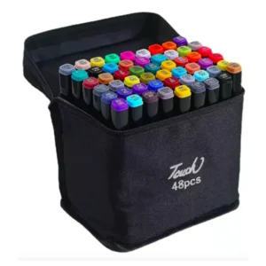 Kit de Caneta Touch Ponta Dupla 48 Cores