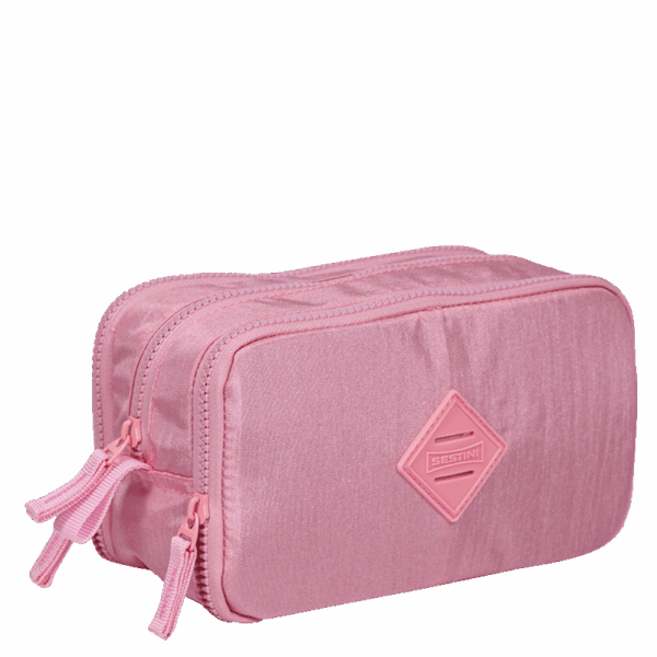 Estojo Especial Crinkle 3 Divisórias Pink- Sestini