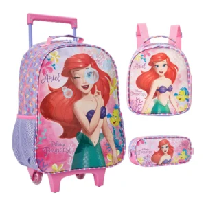 Kit Mochilete/Lancheira Gatinha Ariel- Xeryus