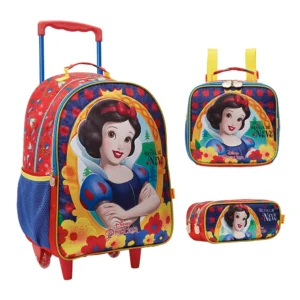 Kit Mochilete/Lancheira/Estojo Branca de Neve- Xeryus