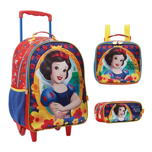 Kit Mochilete/Lancheira/Estojo Branca de Neve- Xeryus