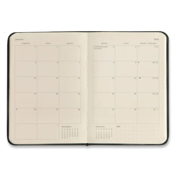Agenda Planner Costurada de Bolso 2026 Jardim Verde- Cicero - Imagem 7