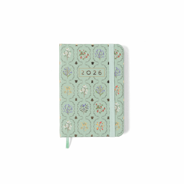Agenda Planner Costurada de Bolso 2026 Jardim Verde- Cicero