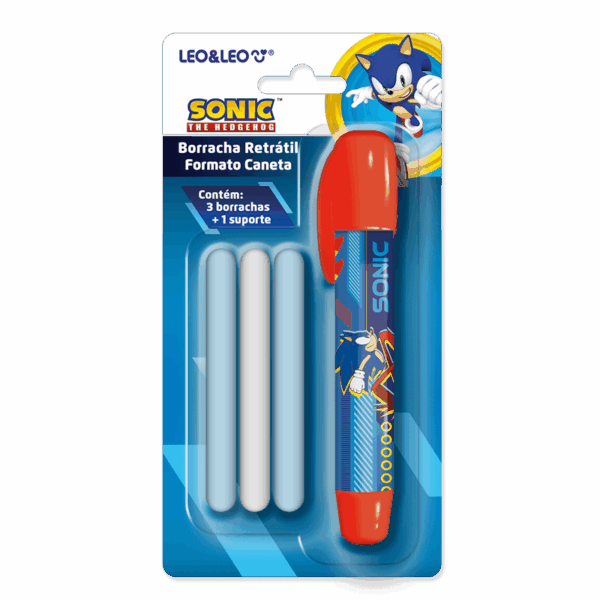 Borracha Caneta Retrátil c/ Refil Sonic- Leo&Leo - Imagem 2