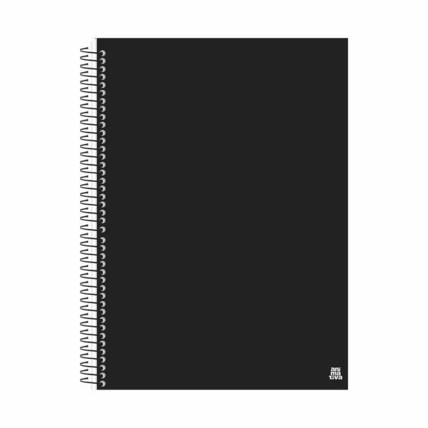 Caderno Espiral Universitário 20 Matérias KBOM! Black 280fls- Animativa