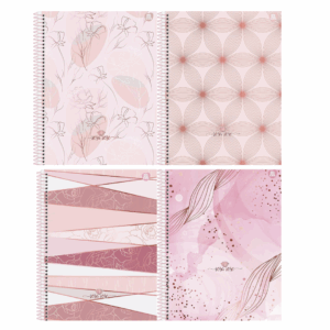 Caderno Espiral de 1 Matéria Rosa Rose 80fls- Animativa