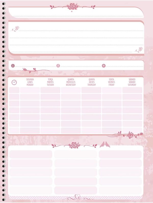 Caderno Espiral 15 Matérias Rosa Rose 240fls- Animativas - Imagem 8