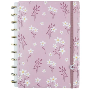 Caderno Inteligente Grande Pink Blossom By Sof 80fls- Caderno Inteligente