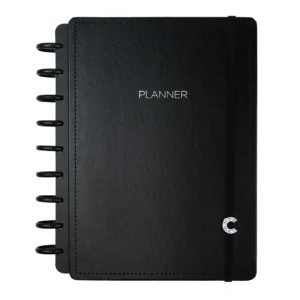 Planner Permanente De Disco Casual Black Médio- Caderno Inteligente