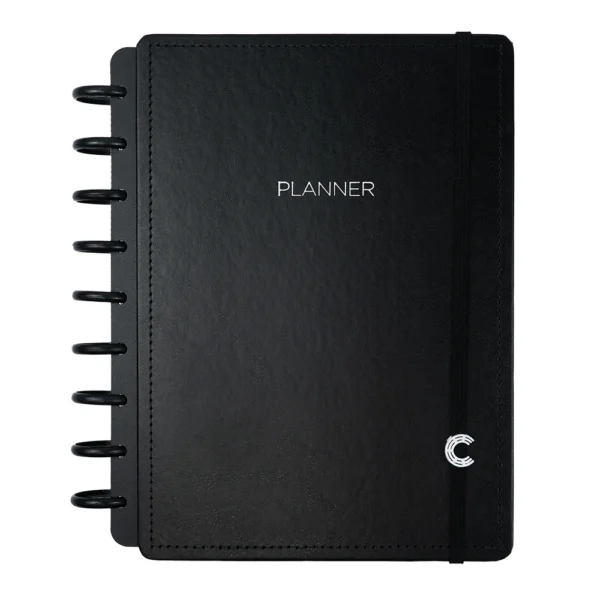 Planner Permanente De Disco Casual Black Médio- Caderno Inteligente