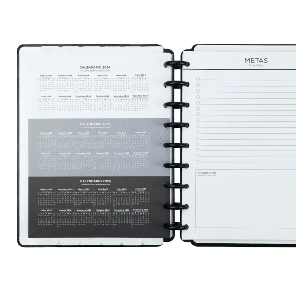 Planner Permanente De Disco Casual Black Médio- Caderno Inteligente - Imagem 4
