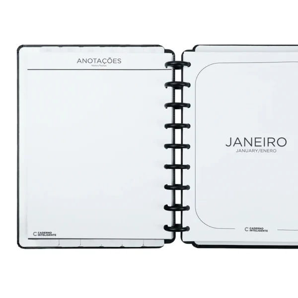 Planner Permanente De Disco Casual Black Médio- Caderno Inteligente - Imagem 6