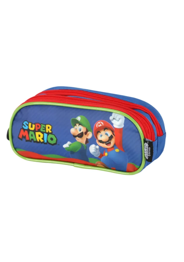 Estojo 3 Divisórias Mario Bros Azul- Luxcel - Imagem 2