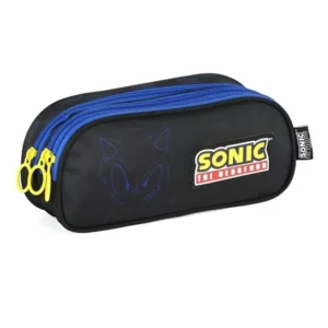 Estojo 3 Divisórias Sonic Preto- Luxcel