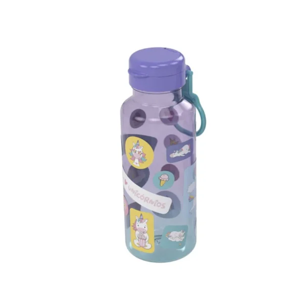 Garrafa Plástica Abre Fácil Unicórnio 600ml- Plasútil