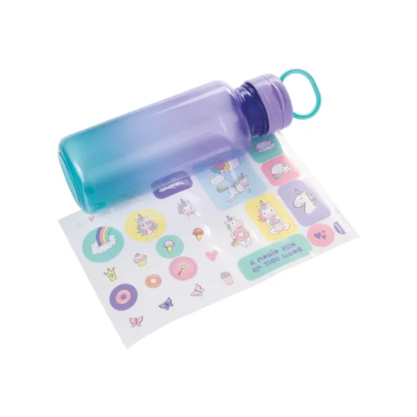 Garrafa Plástica Abre Fácil Unicórnio 600ml- Plasútil - Imagem 3