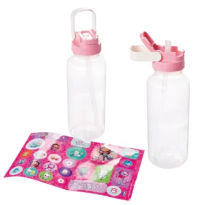 Garrafa Plástica Fun Tampa Automática A Casa Mágica da Gabby 600ml- Plasútil