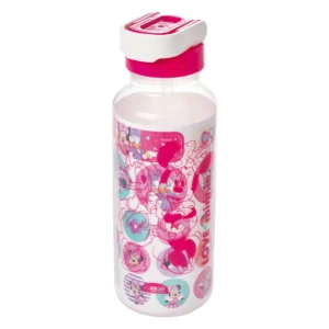 Garrafa Plástica Fun Tampa Automática Minnie Mouse Rosa 600ml- Plasútil