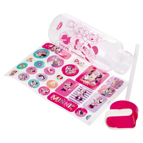 Garrafa Plástica Fun Tampa Automática Minnie Mouse Rosa 600ml- Plasútil - Imagem 3