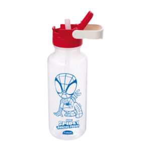 Garrafa Plástica Fun Tampa Automática Spidey 600ml- Plasútil