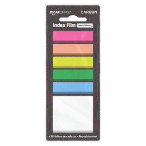 Bloco Adesivo Index Film Transparente Carbon- Jocar Office