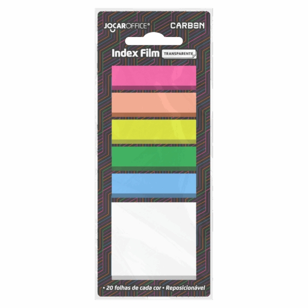 Bloco Adesivo Index Film Transparente Carbon- Jocar Office