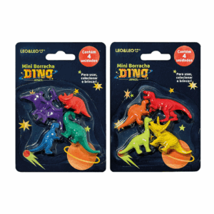 Kit Mini Borracha Dino Space 4x1- Leo&Leo