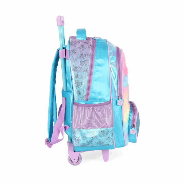 Mochila de Rodinhas Stitch Azul Puffy e Holográfica- Luxcel - Imagem 3
