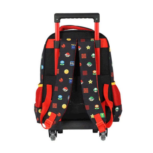 Mochila de Rodinhas Mario Bros Preta- Luxcel - Imagem 3