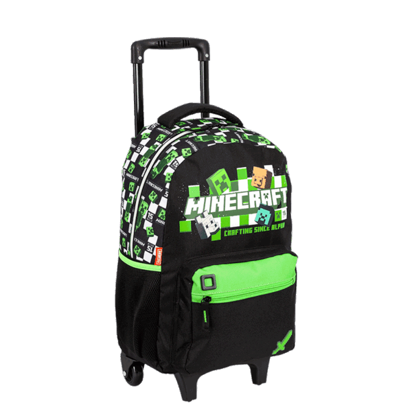 Mochila de Rodinhas Minecraft Plus 15 Anos- Sestini