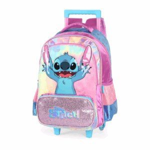 Mochila de Rodinhas Stitch Roxa Puffy e Holográfica- Luxcel