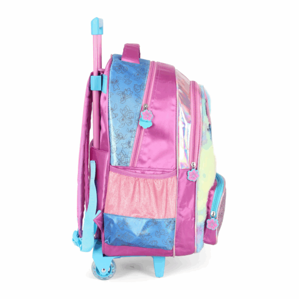 Mochila de Rodinhas Stitch Roxa Puffy e Holográfica- Luxcel - Imagem 3