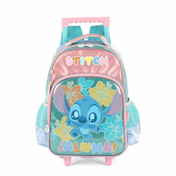 Mochila de Rodinhas Stitch Metálica Turquesa- Luxcel - Imagem 2