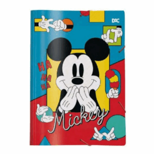 Pasta Plástica com Elástico Fina Decorada Mickey Mouse- DAC