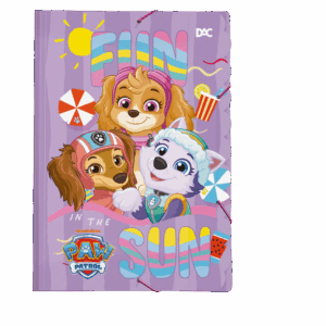 Pasta Plástica com Elástico Fina Decorada Patrulha Canina Feminina- DAC