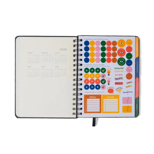 Agenda Planner Espiral Jardim Verde A5 2026- Cicero - Imagem 4